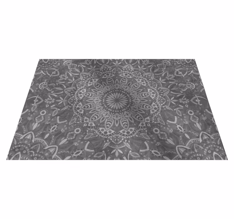 Szürke vinil szőnyeg bonyolult mandala mintával - TenStickers