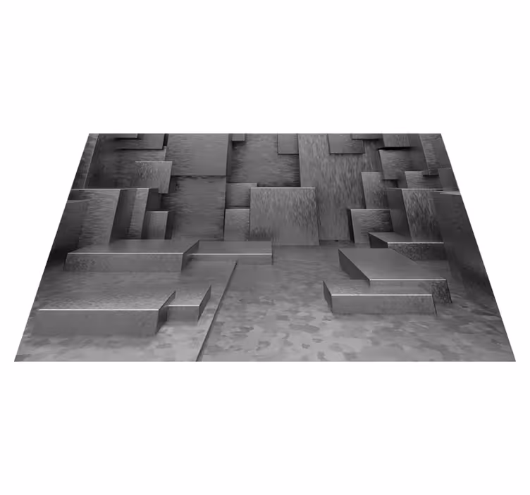 Szürke vinil szőnyeg geometrikus absztrakt blokkokkal - TenStickers