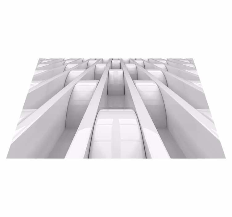 Fehér vinil szőnyeg 3d geometrikus formák dizájn - TenStickers