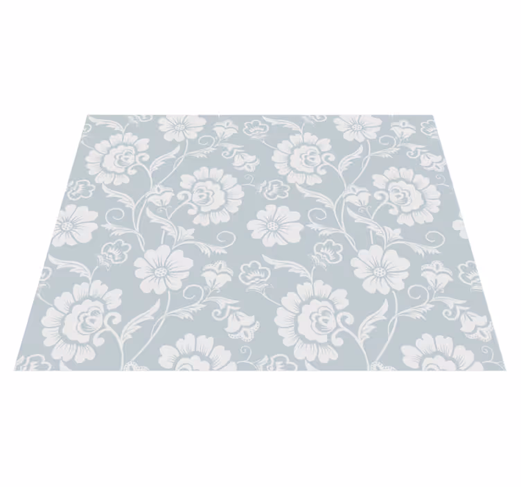 Granny chic virágmintás vinil szőnyeg fehér - TenStickers