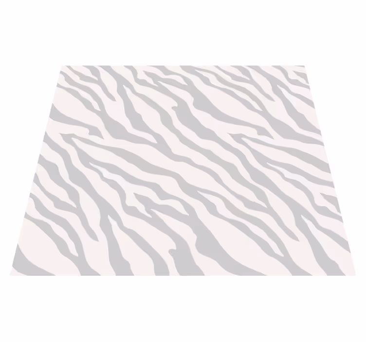 Fehér vinil szőnyeg világosszürke zebra mintával - TenStickers