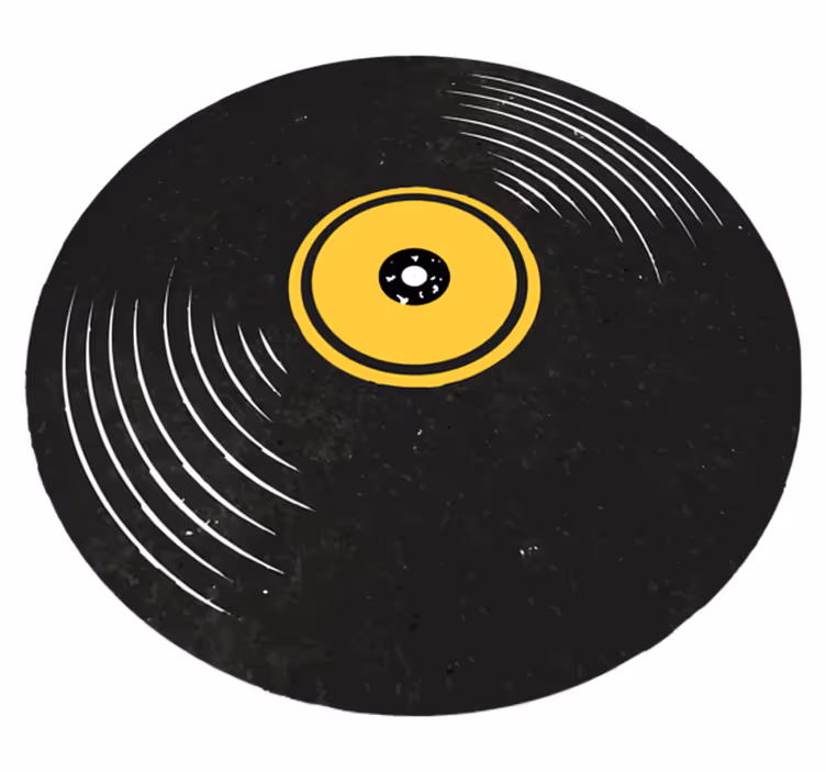 Vintage vinil lemezek - vinil szőnyeg fekete - TenStickers