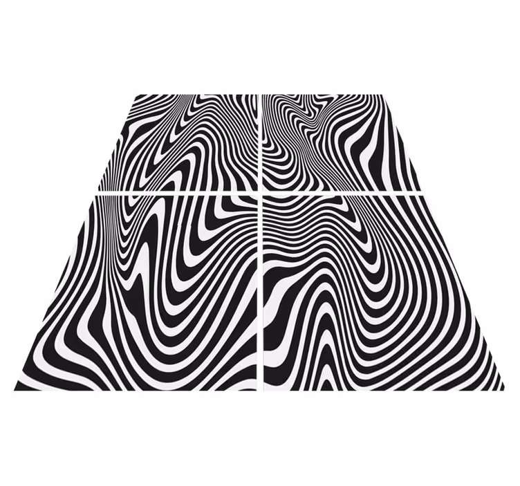 Zebra 3d hatású vinil szőnyeg fekete - TenStickers