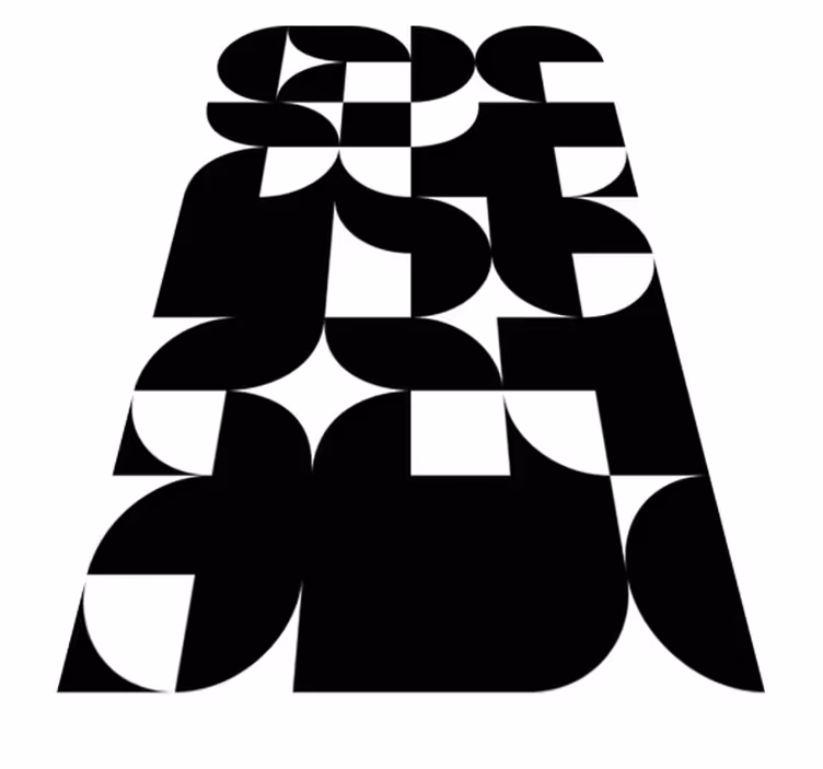 Fekete vinil szőnyeg geometrikus kör mintával - TenStickers