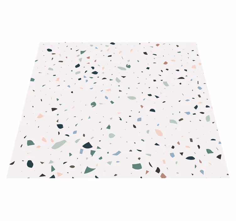 Fehér terrazzo vinil szőnyeg kívül - TenStickers