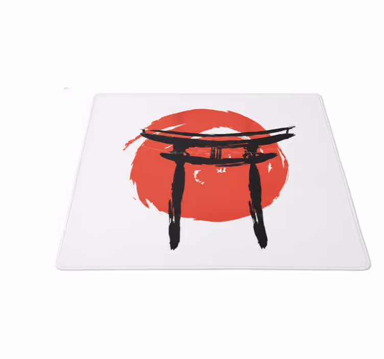 Piros vinil szőnyeg japán festett kapu - TenStickers