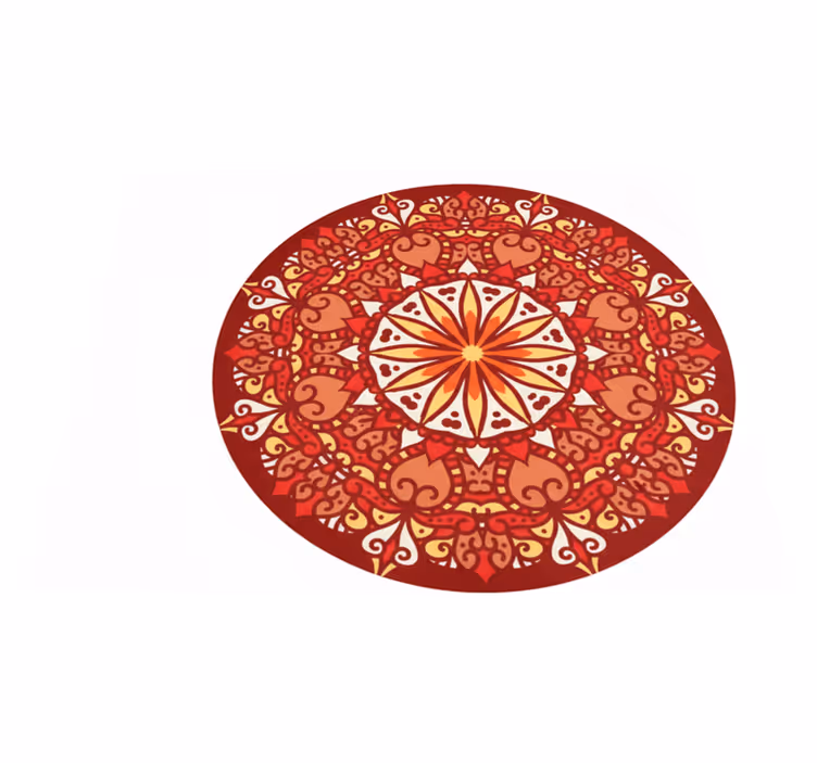 Luxus díszes színes mandala vinil szőnyeg piros - TenStickers