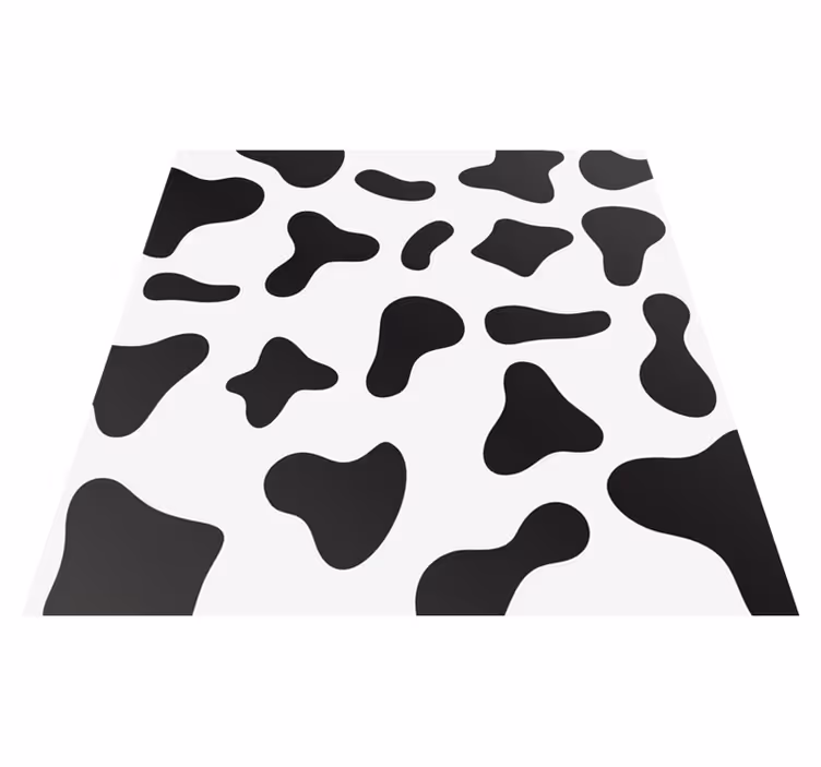 Fekete-fehér tehén állati nyomtatású vinilszőnyeg - TenStickers