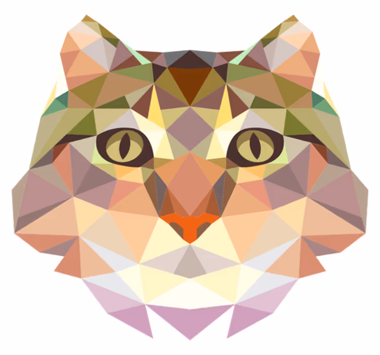 vinil szőnyeg állat geometrikus macska - TenStickers