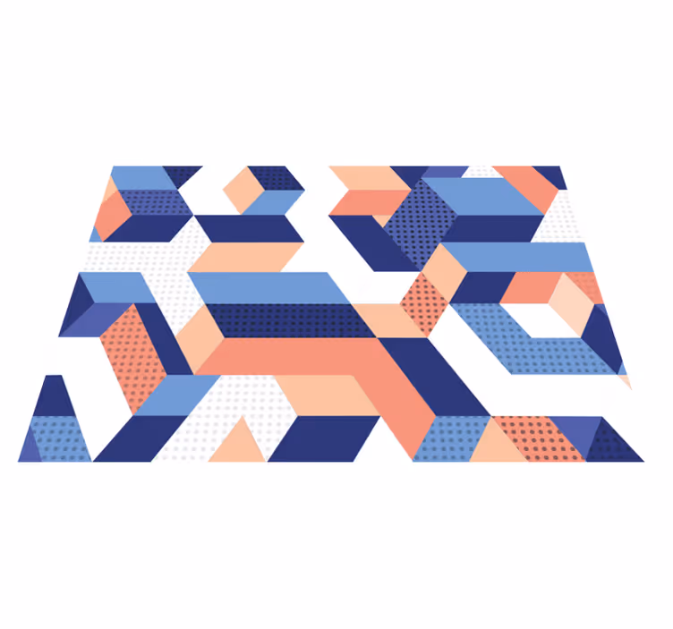 Modern 3d geometriai vinil szőnyeg - TenStickers