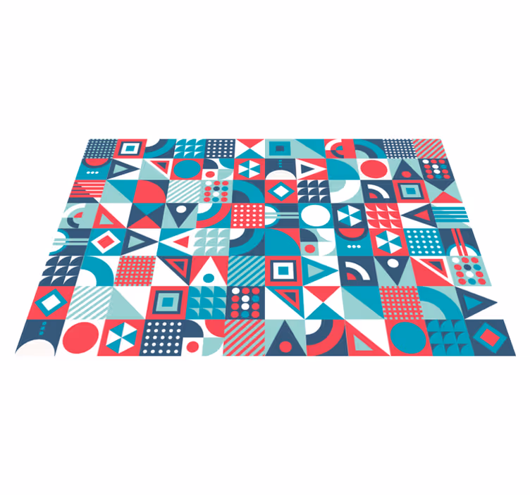 Geometriai absztrakt minta Vinil szőnyeg nappali - TenStickers