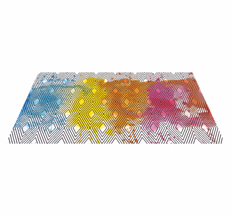 Többszínű geometriai minta vinil szőnyeg modern - TenStickers