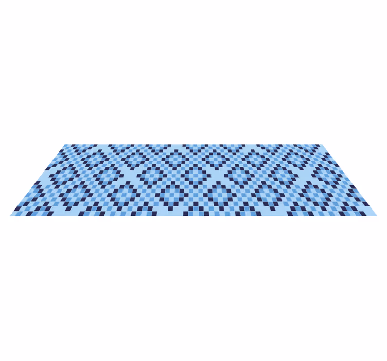 Geometriai kék pixel minta vinil szőnyeg geometriai - TenStickers