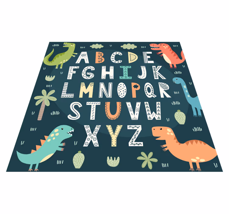 Dinoszaurusz ábécé vinil szőnyeg - TenStickers