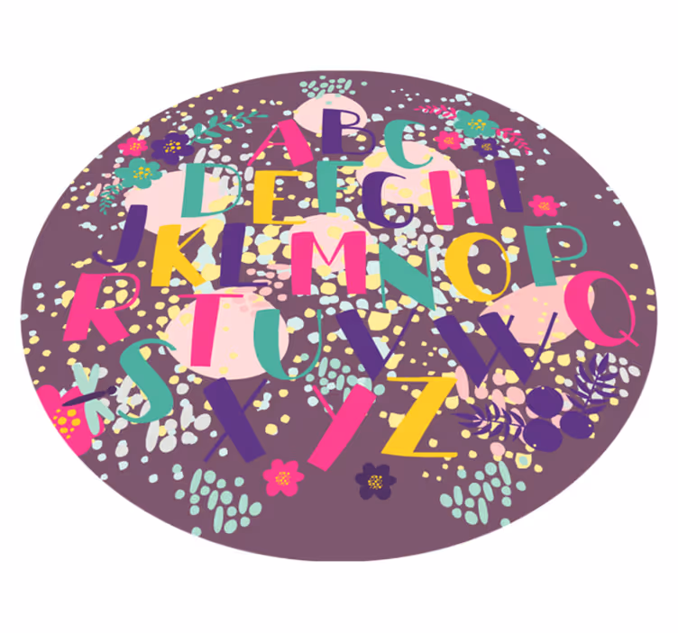 Betűrendes oktatási lemez vinil szőnyeg ábécé - TenStickers