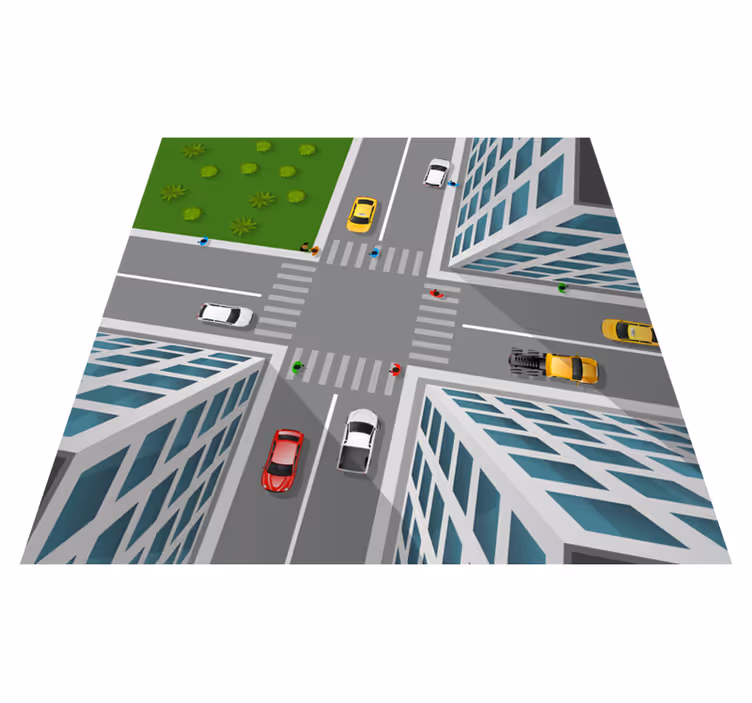 Lenyűgöző 3d crossroad vinyl szőnyeg - TenStickers