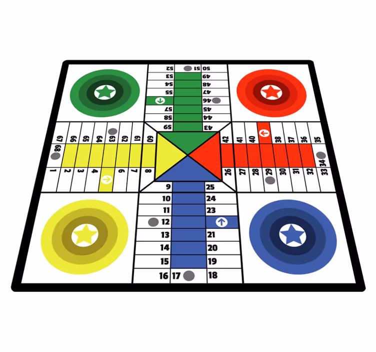 Lenyűgöző parchis társasjáték vinyl szőnyeg - TenStickers