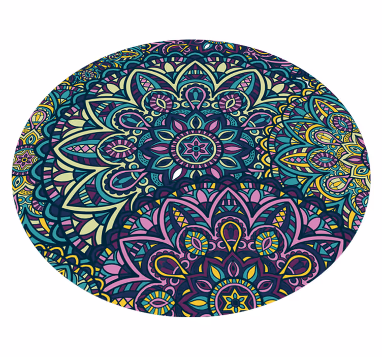Csodálatos kerek kompozíciós mandala vinyl szőnyeg - TenStickers