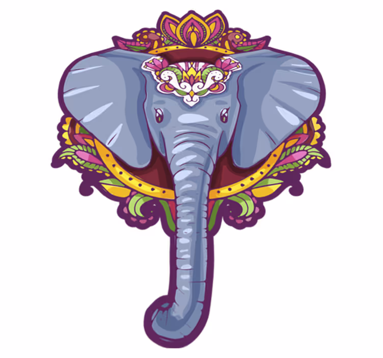 Csodálatos elefánt alakú mandala vinyl szőnyeg - TenStickers