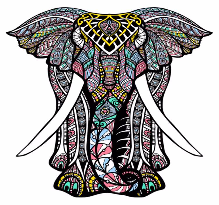 Csodálatos elefánt mandala vinyl szőnyeg - TenStickers