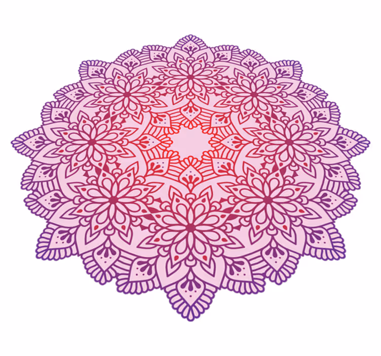 Elegáns virág színes mandala vinyl szőnyeg - TenStickers