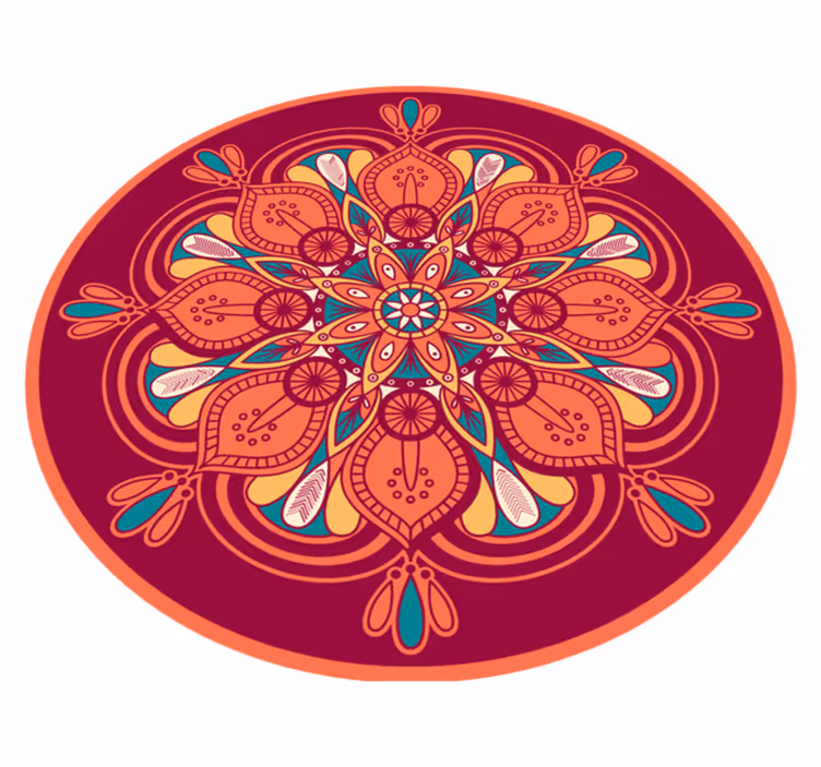 Indiai stílusú mandala virág vinil szőnyeg - TenStickers