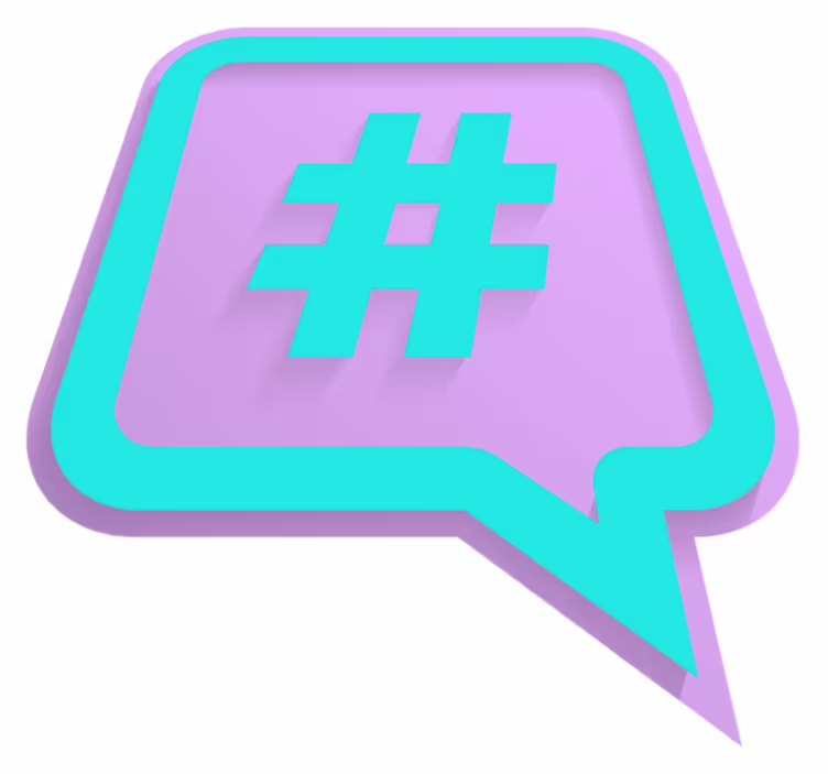 Hashtag beszélő buborék vinil szőnyegek mondatokkal - TenStickers