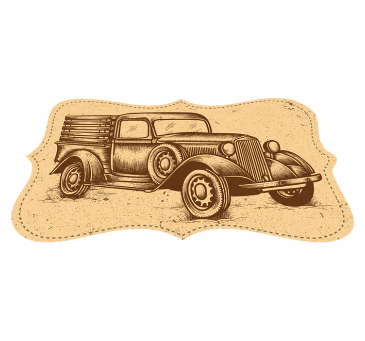 Vintage stílusú teherautó design szőnyeg - TenStickers