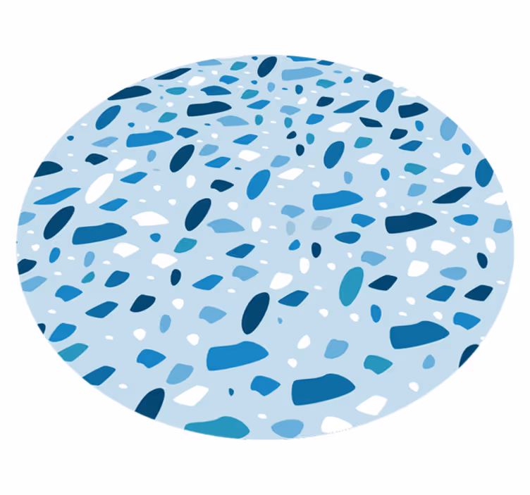 Fantasztikus kék terrazzo textúrájú kő vinyl szőnyeg - TenStickers
