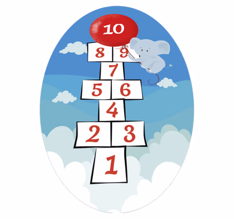 Komló léggömb elefánt vinil szőnyeg gyerekek - TenStickers