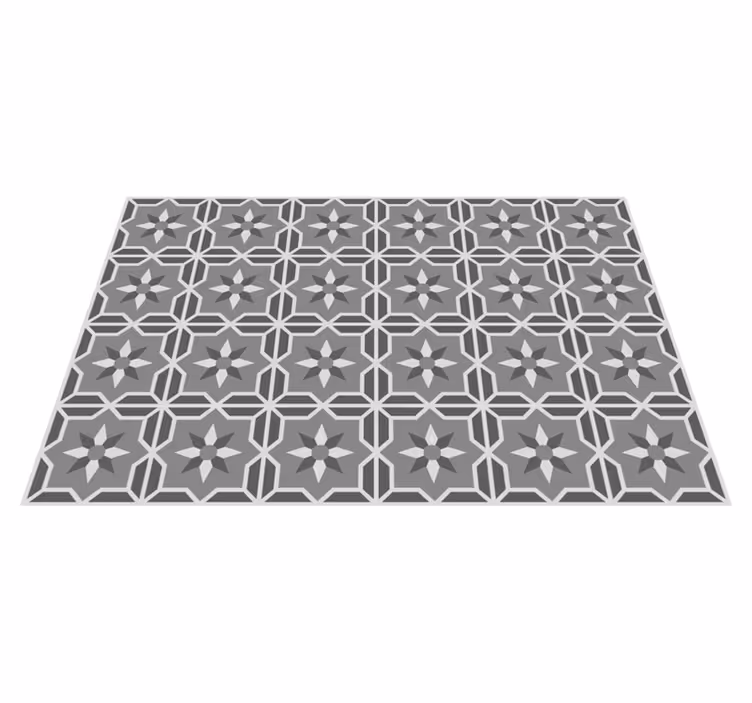 Geometriai vinil szőnyeg lágy szürke háttérrel - TenStickers