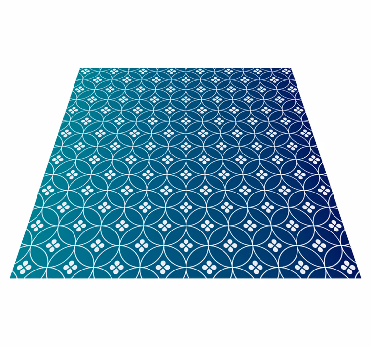 Geometrikus kék fedőréteg vinil szőnyeg geometriai - TenStickers