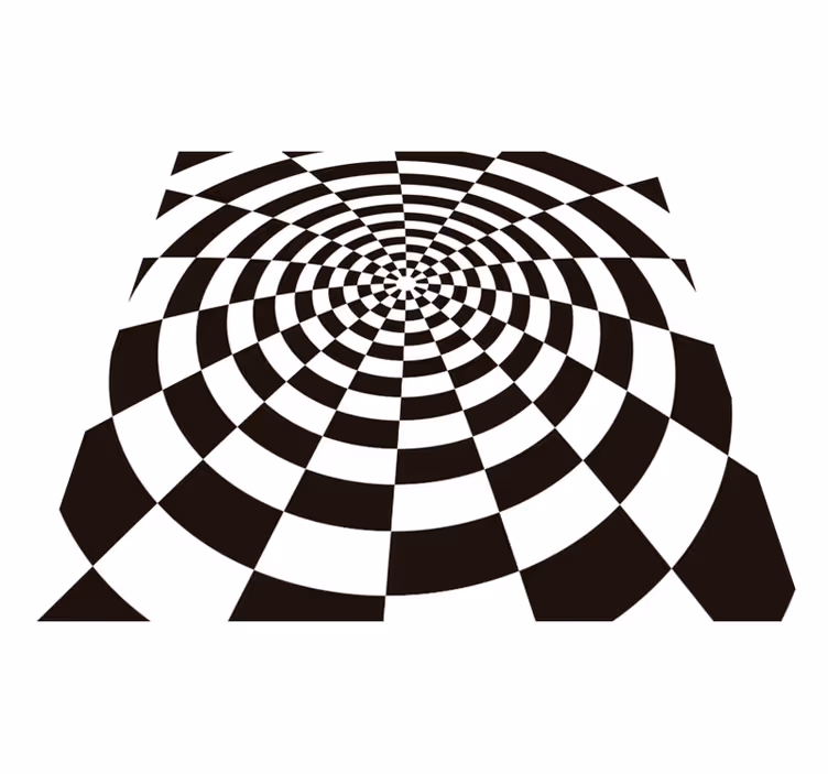 Optikai csalódás kockás vinil szőnyeg geometriai - TenStickers