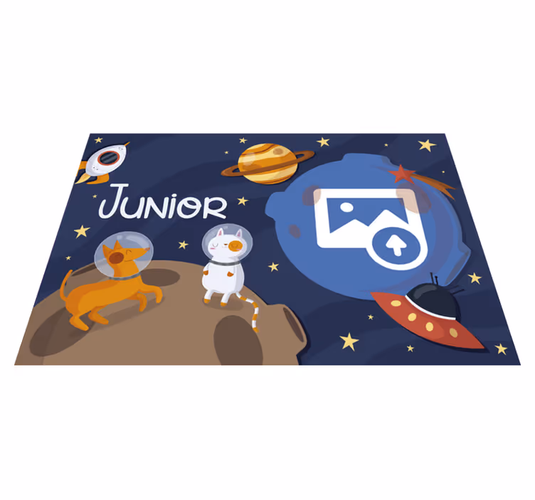 Személyre szabott űr vinyl szőnyeg névvel - TenStickers