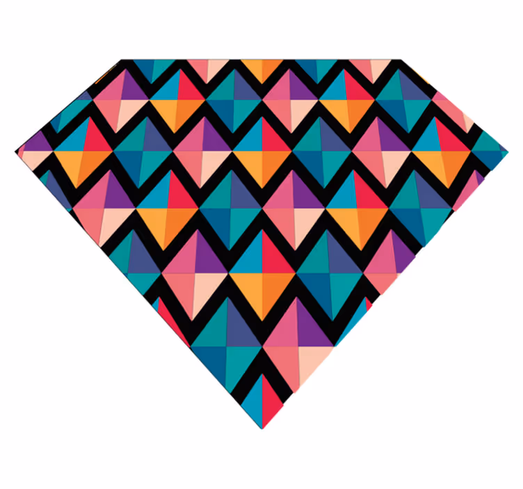 Színes háromszög minták vinil szőnyeg geometriai - TenStickers