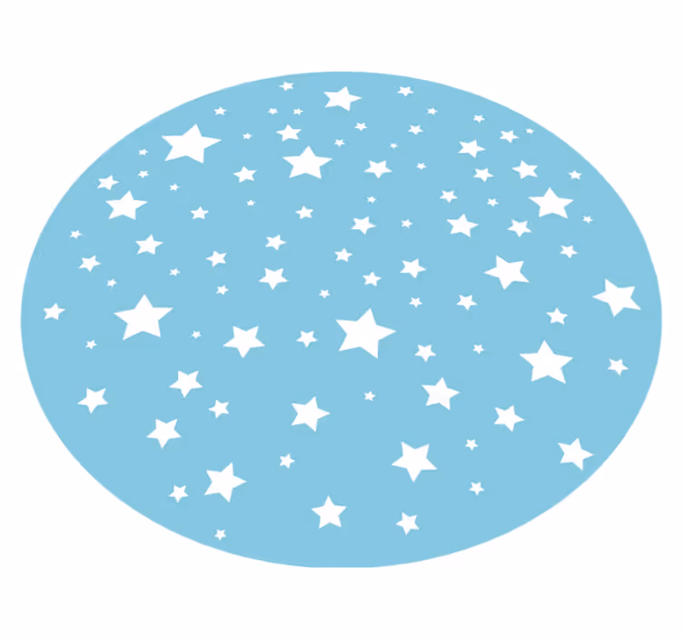 Kék csillag kerek vinilszőnyeg - TenStickers