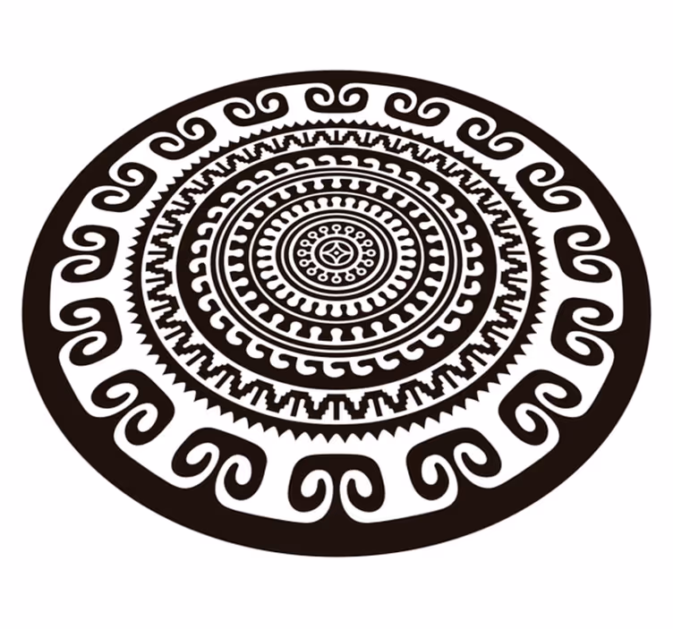 Fekete-fehér mandala hálószobás vinilszőnyeg - TenStickers