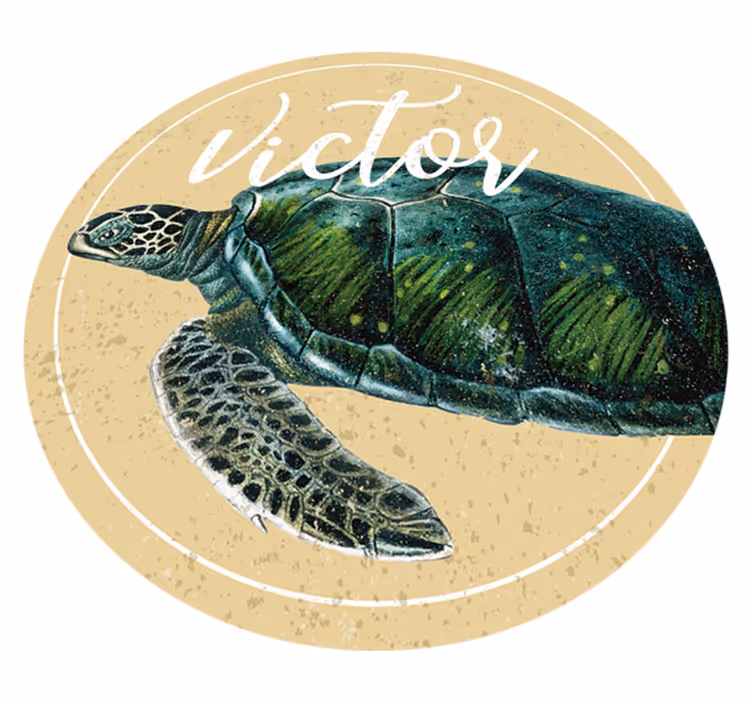 Tengeri teknős névvel vinil szőnyeg - TenStickers