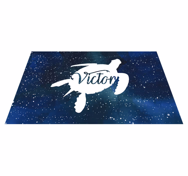 Csillagos tengeri teknős Vinil szőnyeg nevekkel - TenStickers