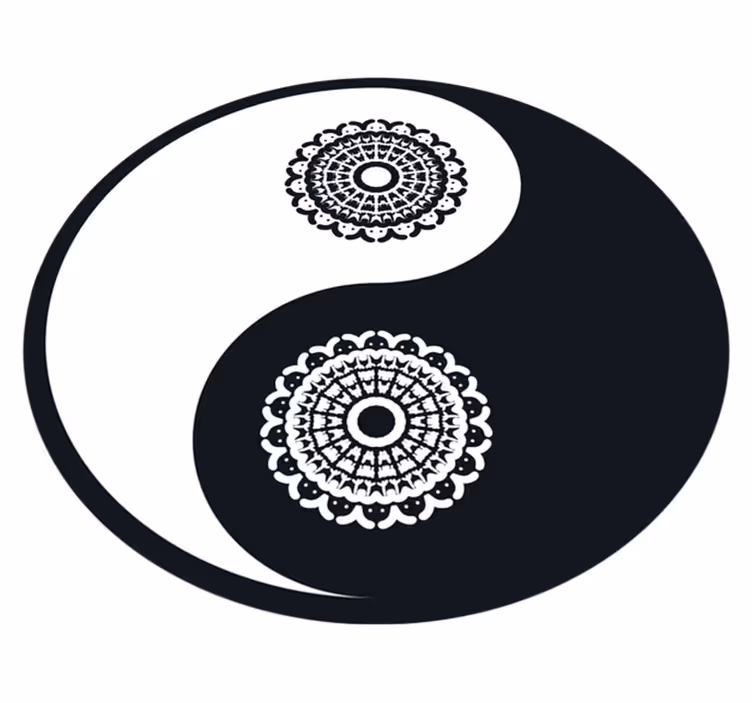 Ying yang paisley vinil nappali szőnyeg - TenStickers
