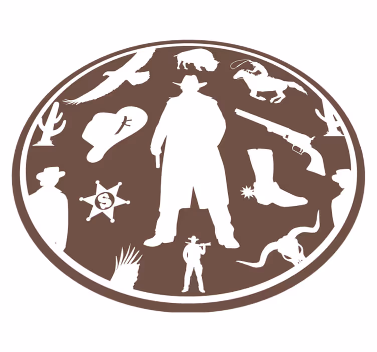 Cowboy sziluett vinil szőnyeg gyerekek - TenStickers