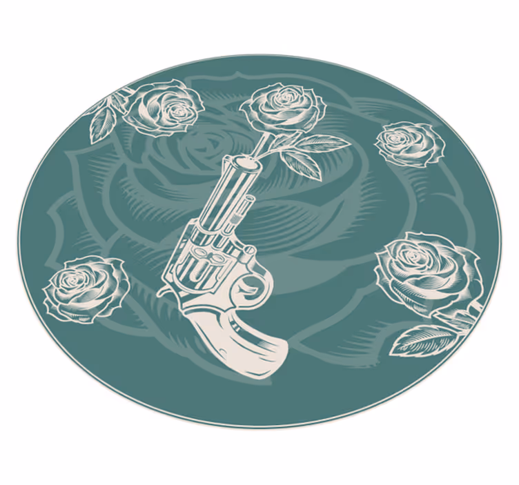 Virágos revolver vinil szőnyeg virágok és növények - TenStickers