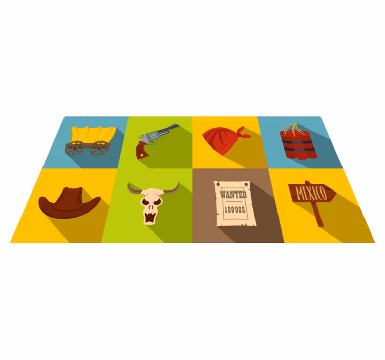 Cowboy csempe vinil hálószoba szőnyeg - TenStickers