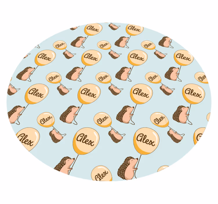 Személyre szabott sündisznó Vinil szőnyeg nevekkel - TenStickers