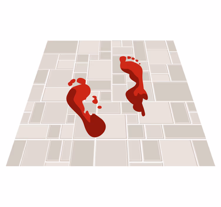 Véres lábnyom bakelit szőnyeg - TenStickers