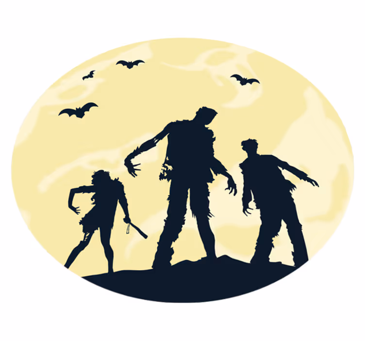 Horror zombi családi vinil nappali szőnyeg - TenStickers