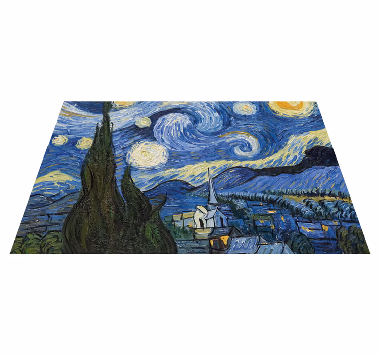 Van gogh csillagos éjszakai vinilszőnyeg ebédlőhöz - TenStickers