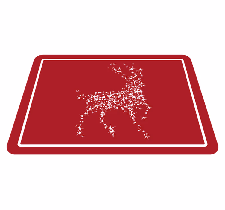 Piros csillogó rénszarvas karácsonyfa szőnyeg - TenStickers
