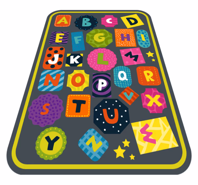 Gyermek színes ábécé vinil ábécé szőnyeg - TenStickers