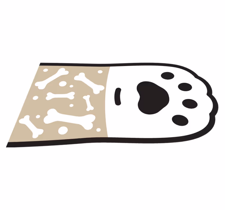 Kutya mancsnyomat és csontos állatszőnyeg - TenStickers
